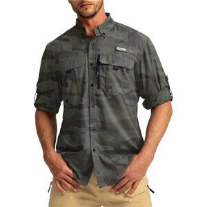 Men's Sun Protection Fishing Shirts Long Sleeve Travel Work Shirts for Men